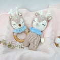 Load image into Gallery viewer, Blue Reindeer Doll & Rattle - Pepper Tree Kids - Pepper Tree Kids