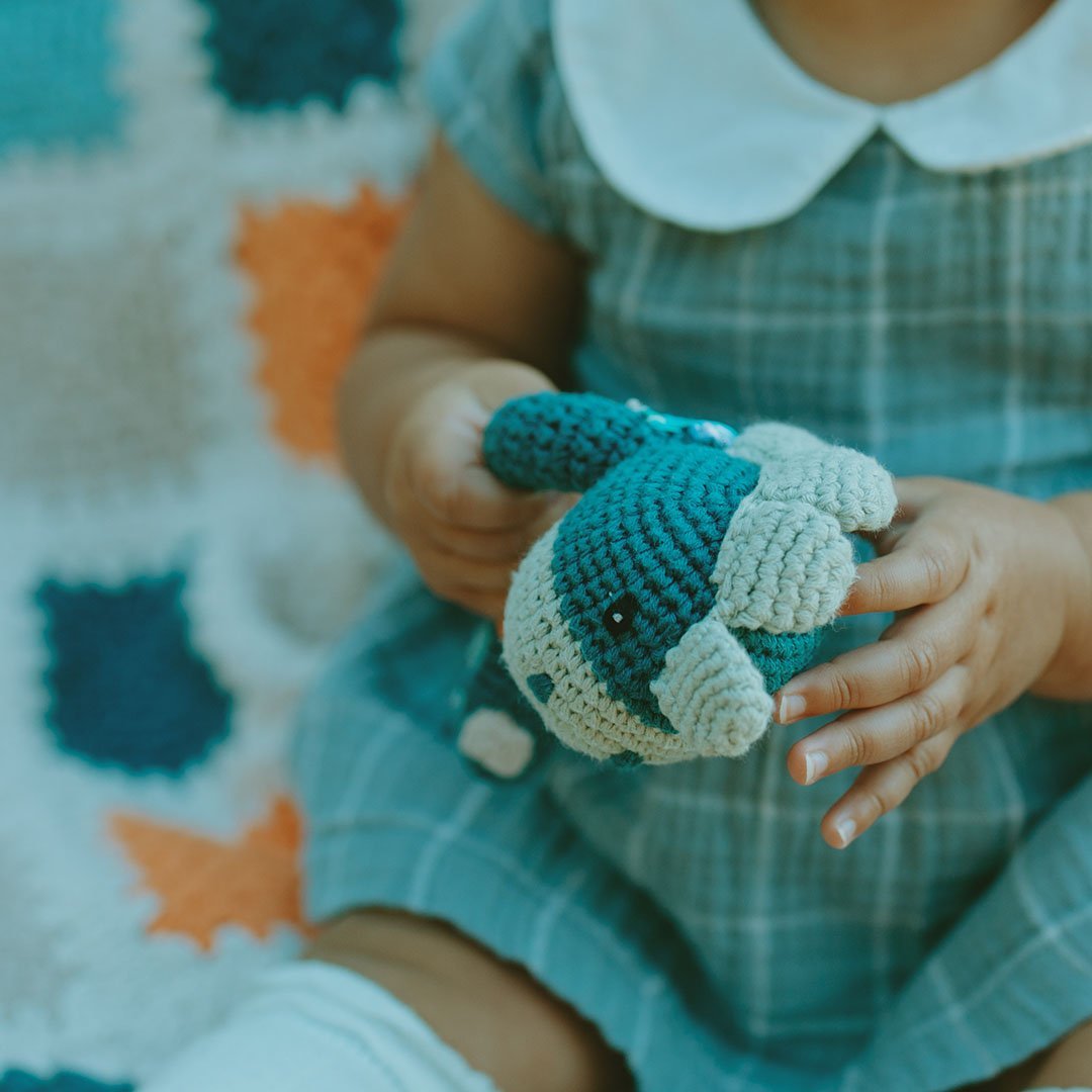Crochet Blue Dinosaur - Pebble - Pepper Tree Kids