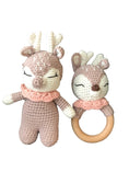 Load image into Gallery viewer, Pink Reindeer Doll & Rattle - Pepper Tree Kids - Pepper Tree Kids