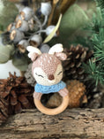 Load image into Gallery viewer, Blue Reindeer Doll & Rattle - Pepper Tree Kids - Pepper Tree Kids
