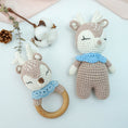 Load image into Gallery viewer, Blue Reindeer Doll & Rattle - Pepper Tree Kids - Pepper Tree Kids
