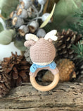 Load image into Gallery viewer, Blue Reindeer Doll & Rattle - Pepper Tree Kids - Pepper Tree Kids
