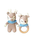 Load image into Gallery viewer, Blue Reindeer Doll & Rattle - Pepper Tree Kids - Pepper Tree Kids
