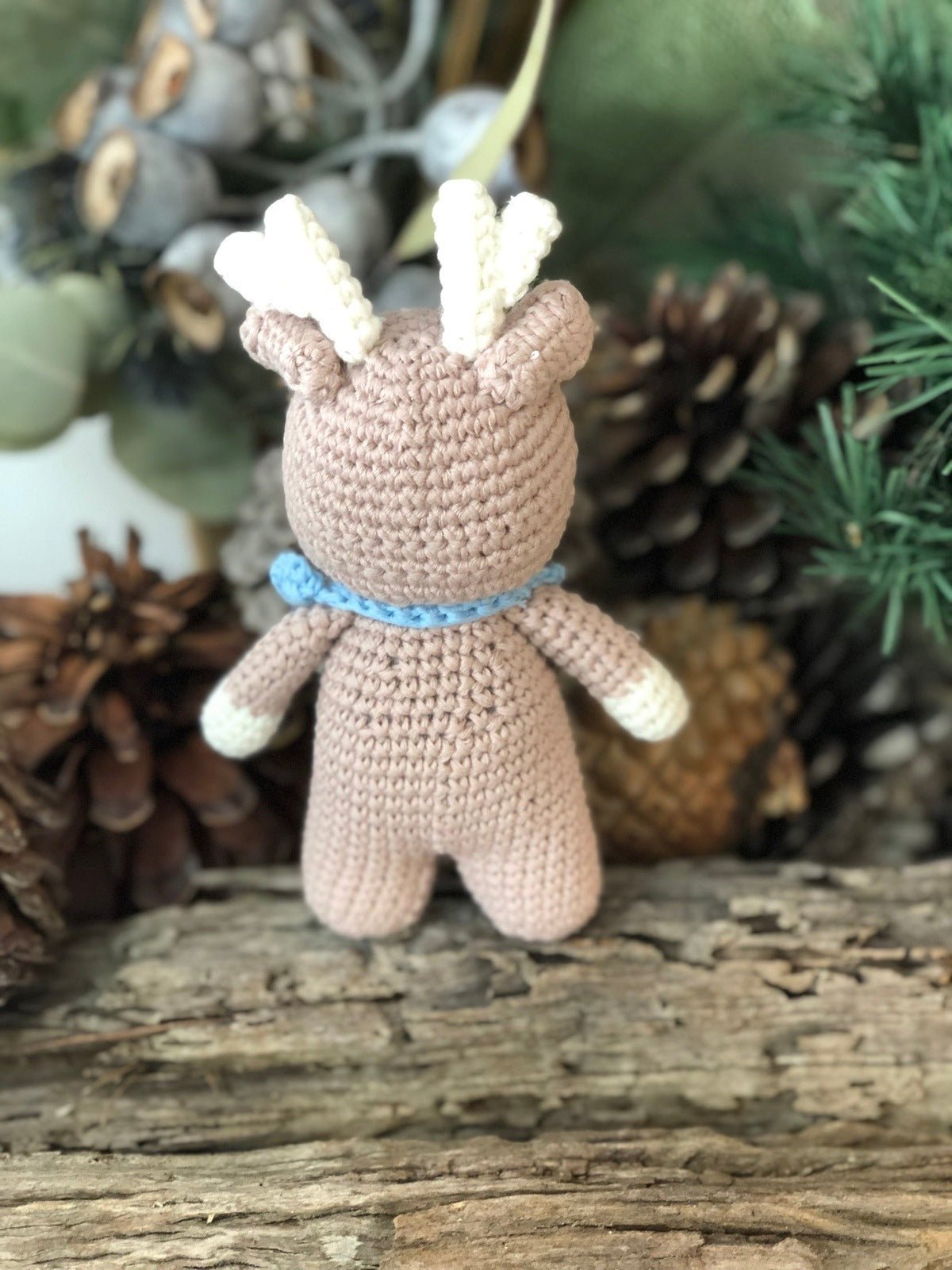 Blue Reindeer Doll & Rattle - Pepper Tree Kids - Pepper Tree Kids