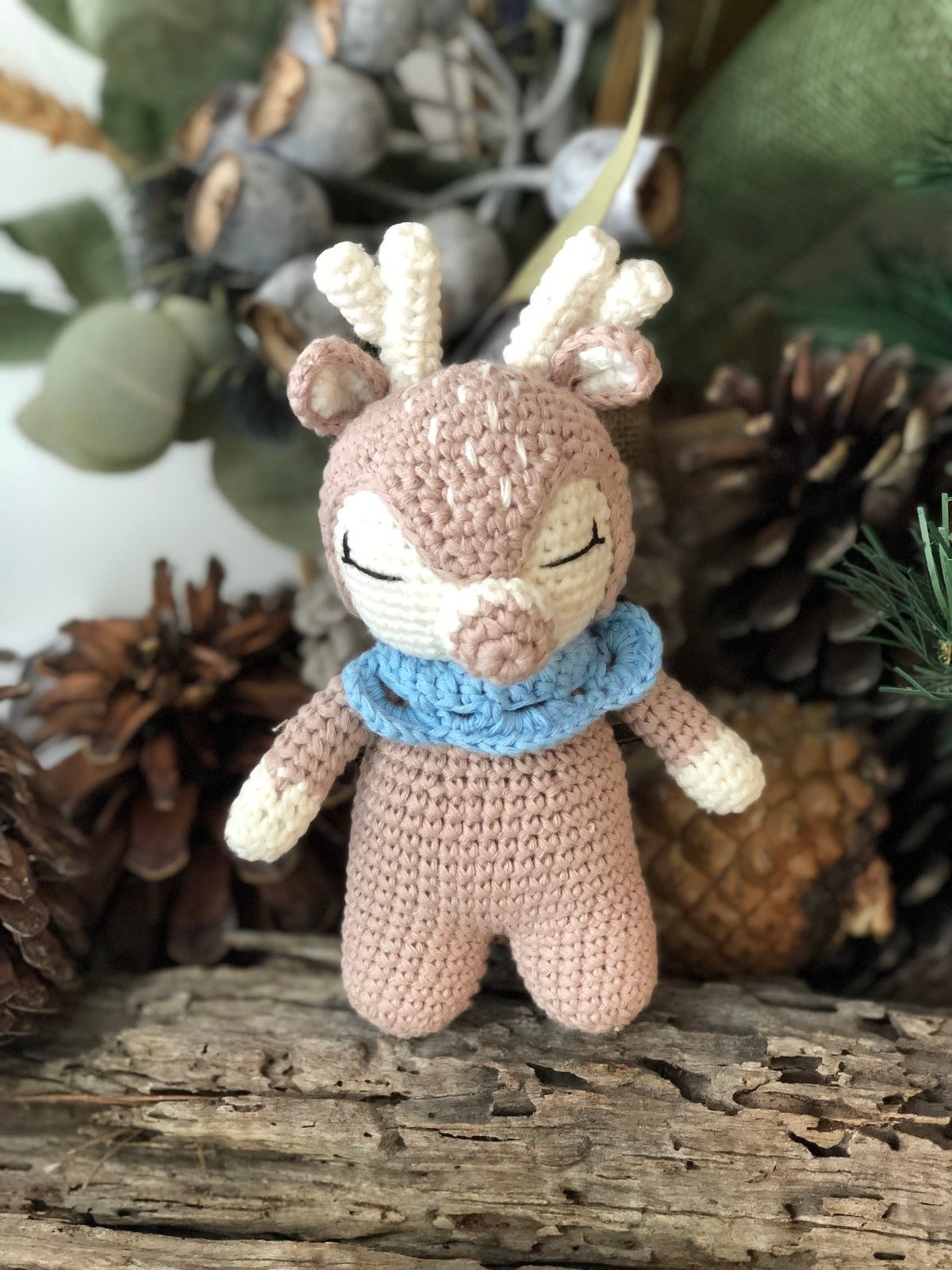 Blue Reindeer Doll & Rattle - Pepper Tree Kids - Pepper Tree Kids