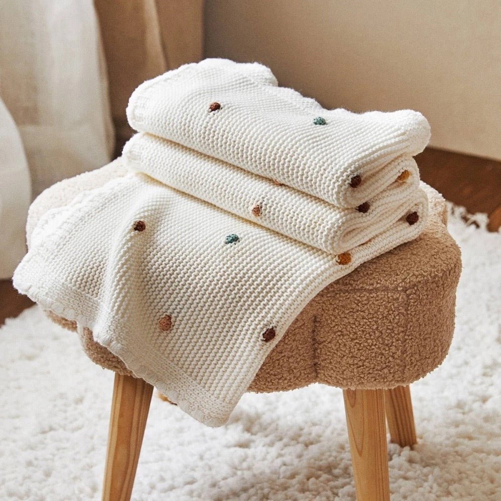 Cotton Confetti Blanket - White & Multi Coloured - Pepper Tree Kids