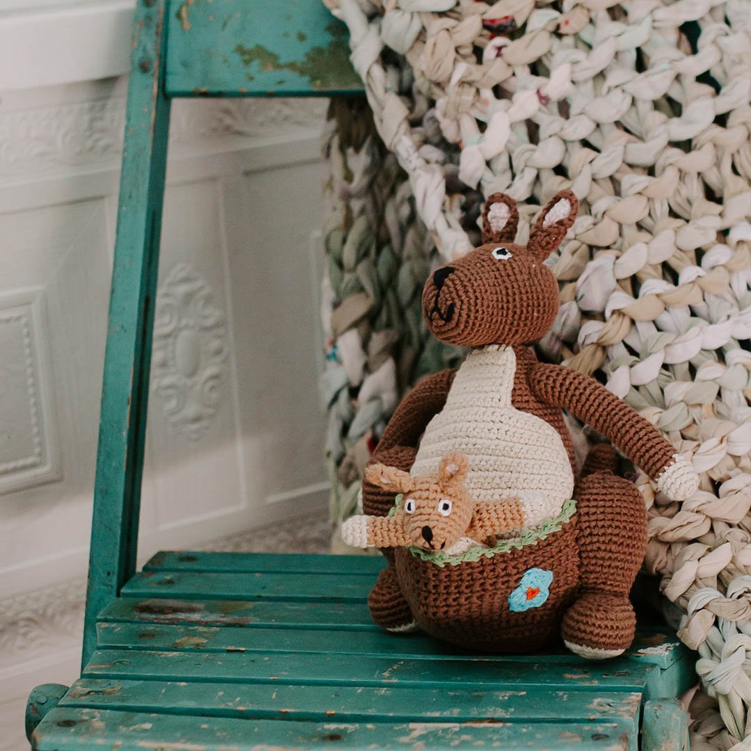 Crochet Kangaroo - Pebble - Pepper Tree Kids