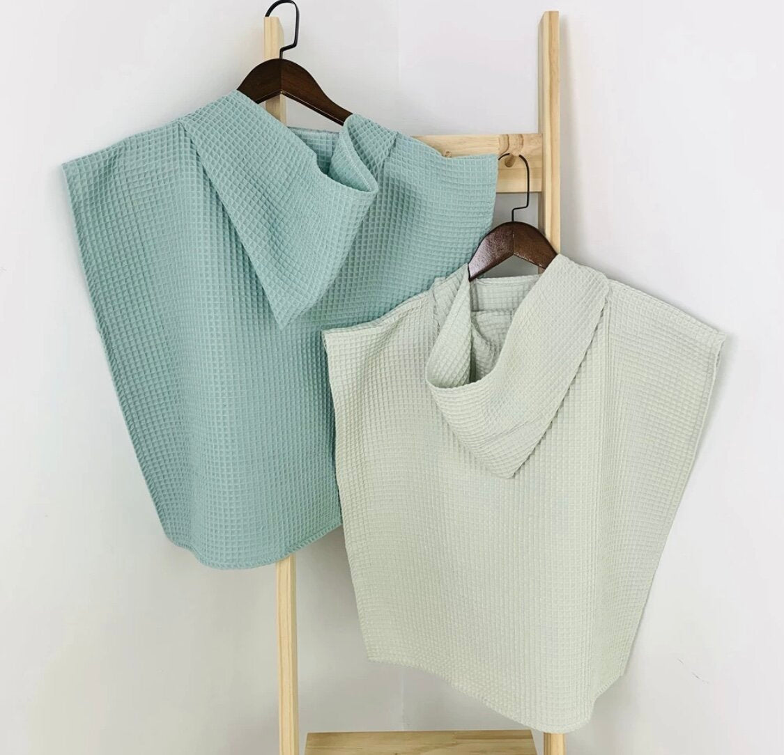 Green Waffle Poncho - Pepper Tree Kids - Pepper Tree Kids