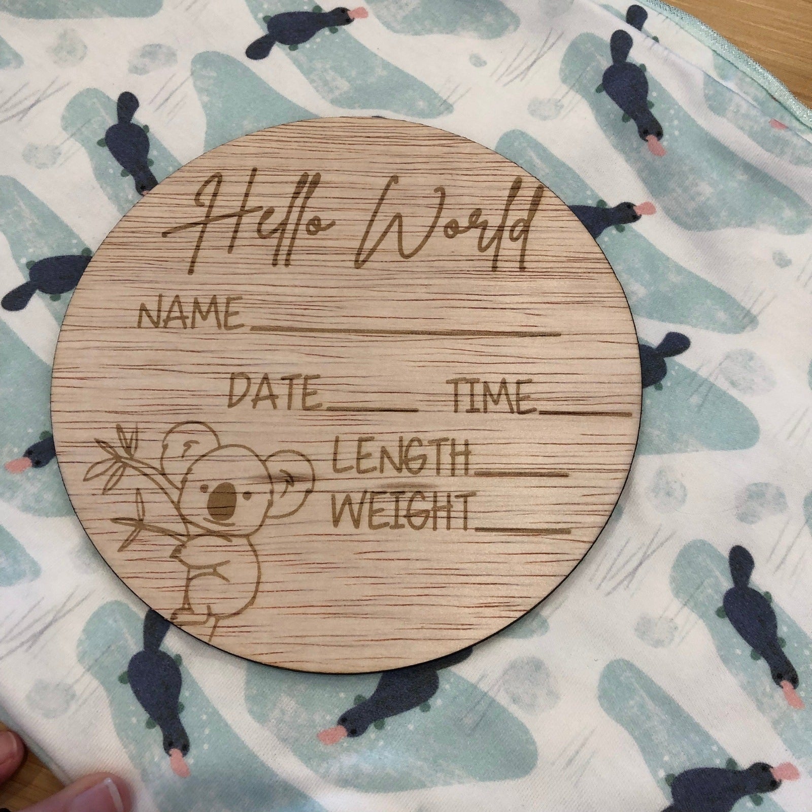 Koala Birth Announcement Disc - Pepper Tree Kids - Pepper Tree Kids