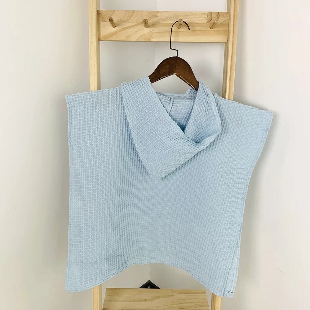 Light Blue Waffle Ponchos - Pepper Tree Kids - Pepper Tree Kids