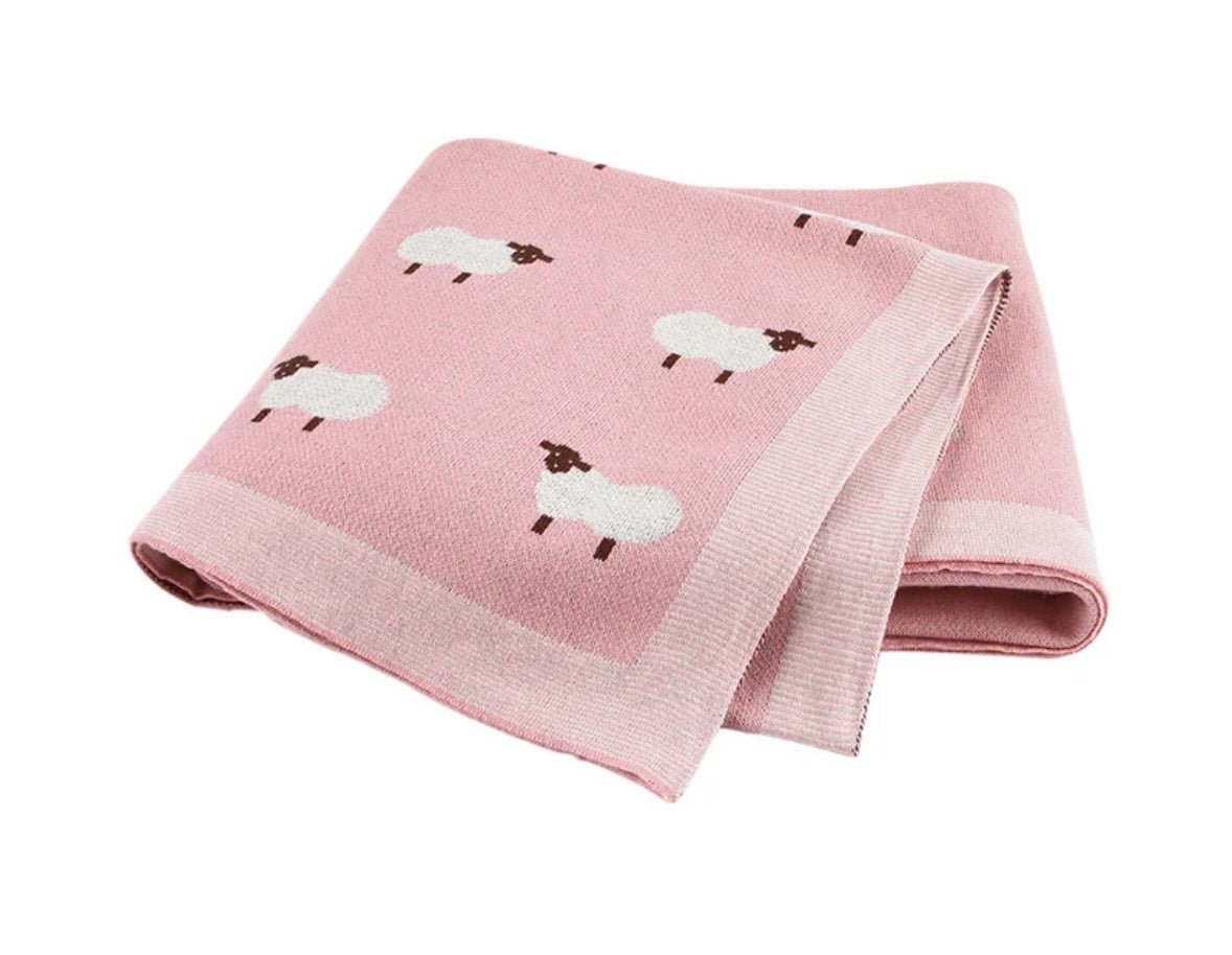 Pepper Tree Kids Sheep Blanket - 100% Knitted Cotton - Pepper Tree Kids