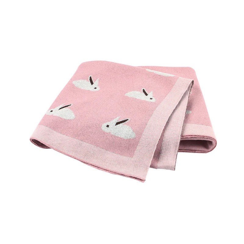 Pink Bunny Blanket - 100% Knitted Cotton - Pepper Tree Kids