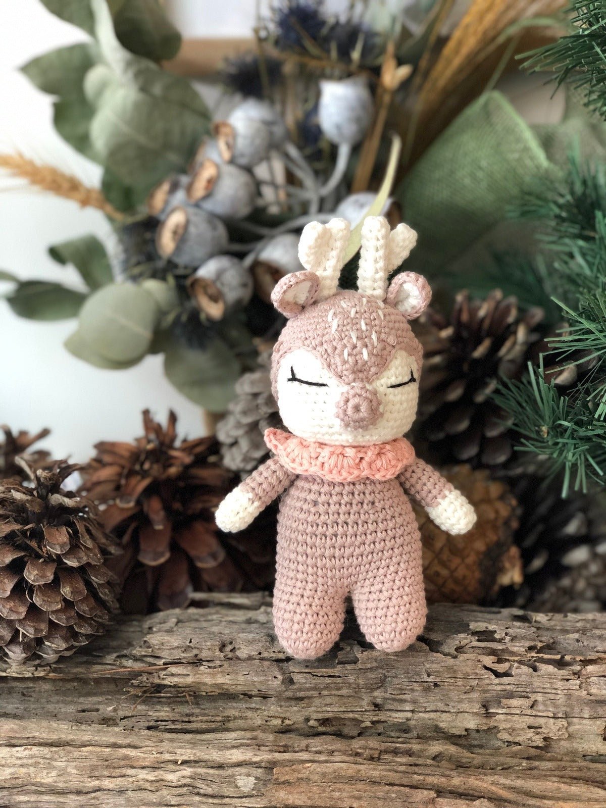 Pink Reindeer Doll & Rattle - Pepper Tree Kids - Pepper Tree Kids