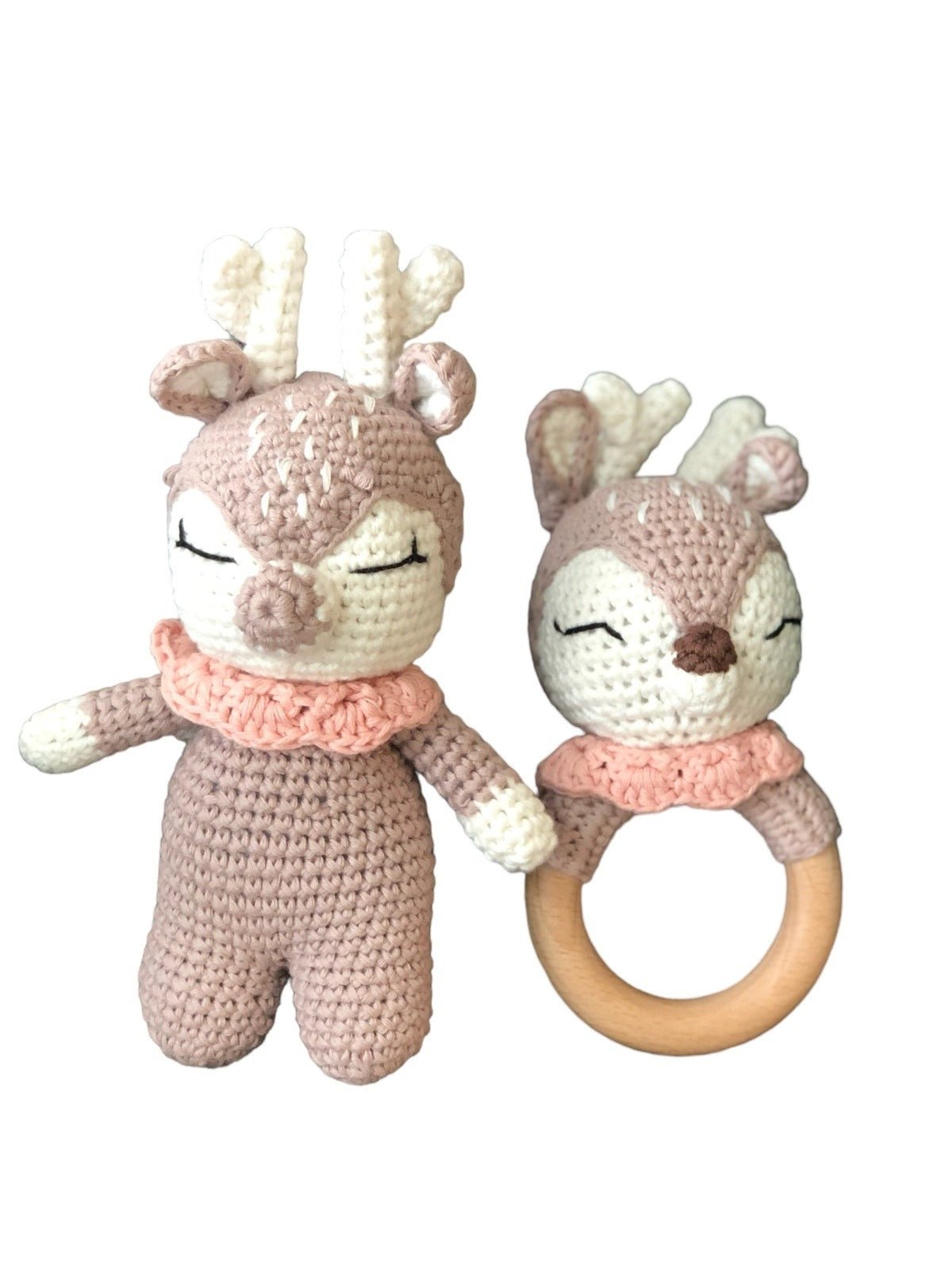 Pink Reindeer Doll & Rattle - Pepper Tree Kids - Pepper Tree Kids