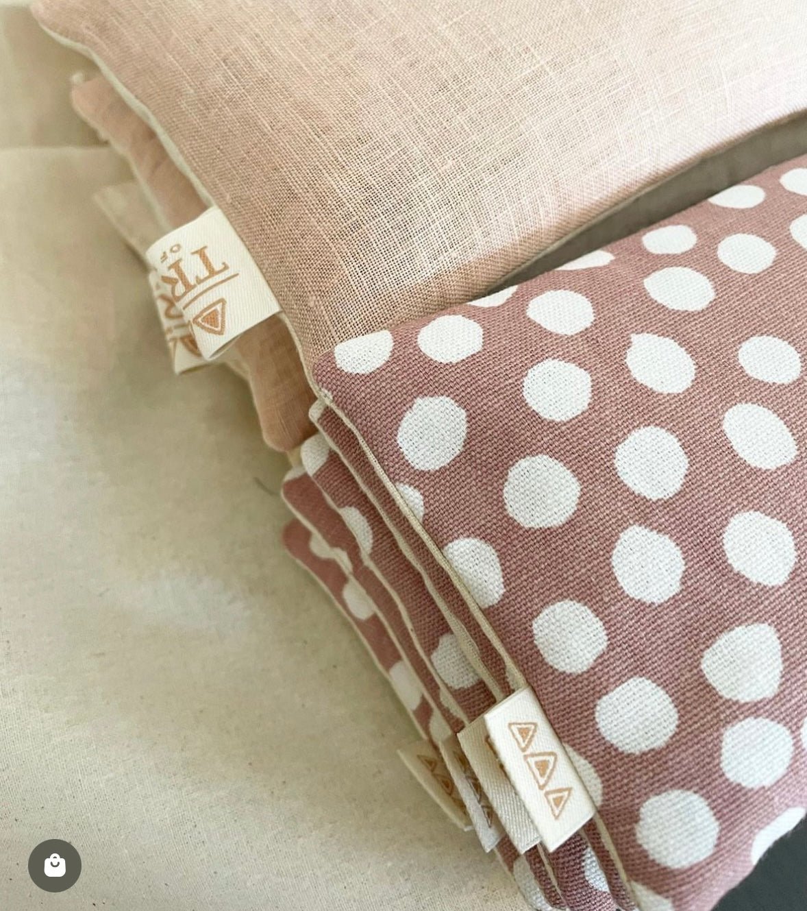 Pink Spotty Linen Eye Pillow - Pepper Tree Kids